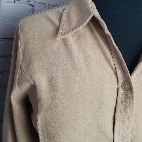 Tan Button Down Longsleeve Shirt - Picture 5 of 12